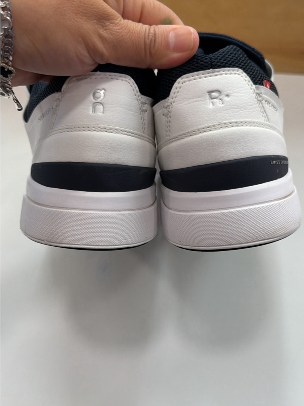 On Running Men's Roger Advantage Sneakers - White and Navy - Picture 5 of 8